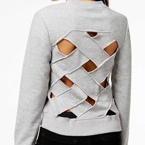 Rachel Roy Criss-Cross Back Cutout Sweatshirt